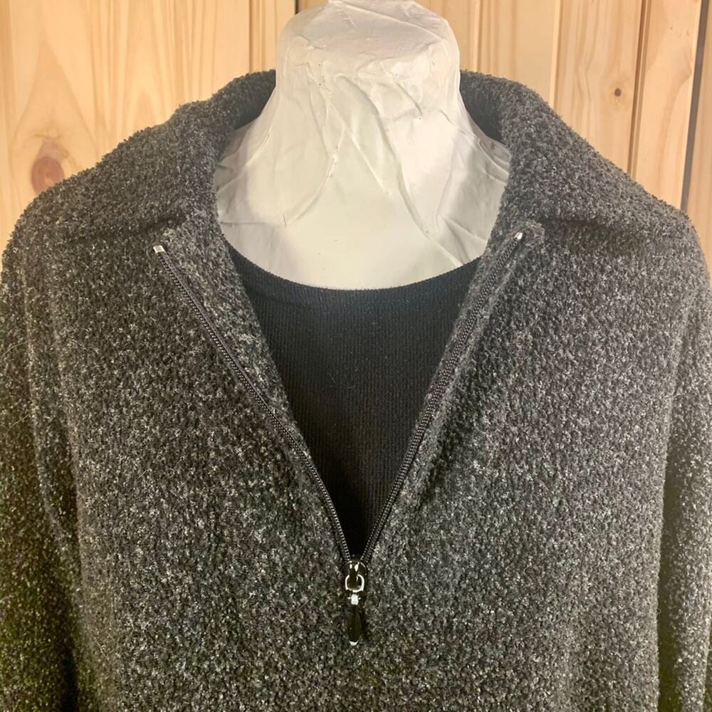 I Active 1/4 Zip Pullover Sweater Top Womens L Gray Heathered Layered Lined Soft - Picture 7 of 12